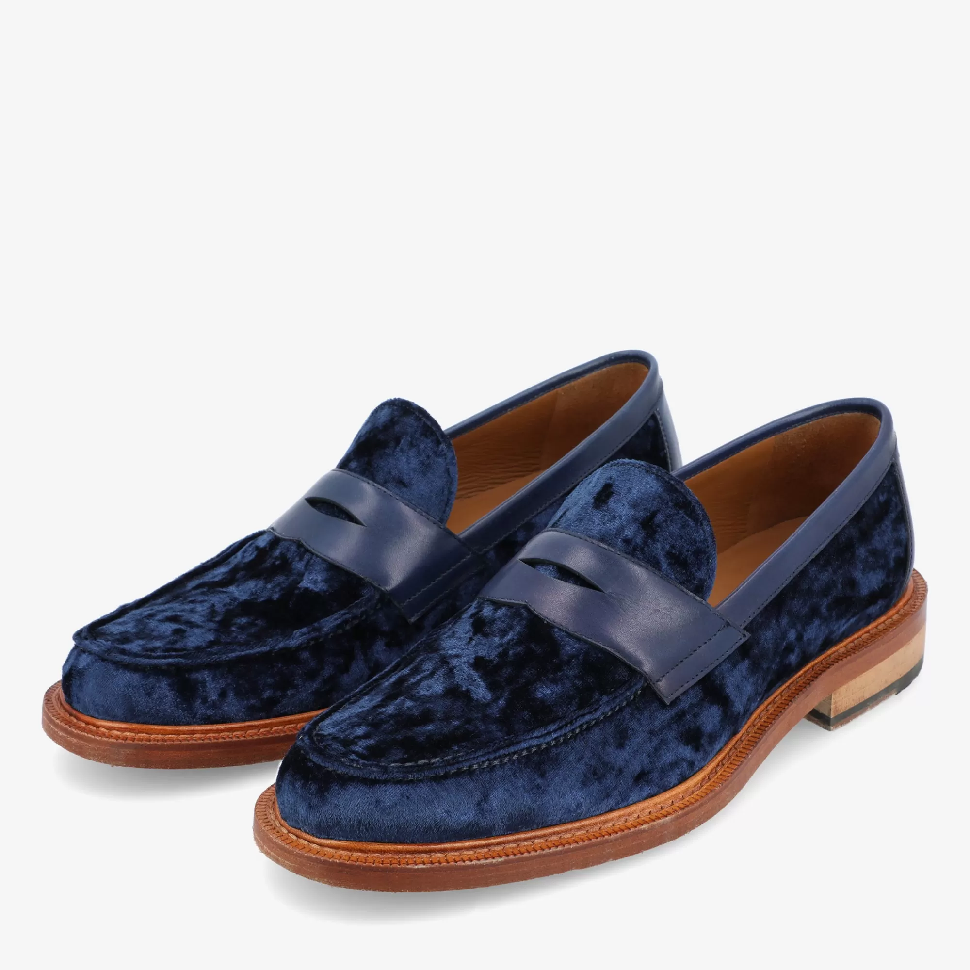 Discount TAFT The Fitz Loafer In Deep Azure - Velvet Loafers |