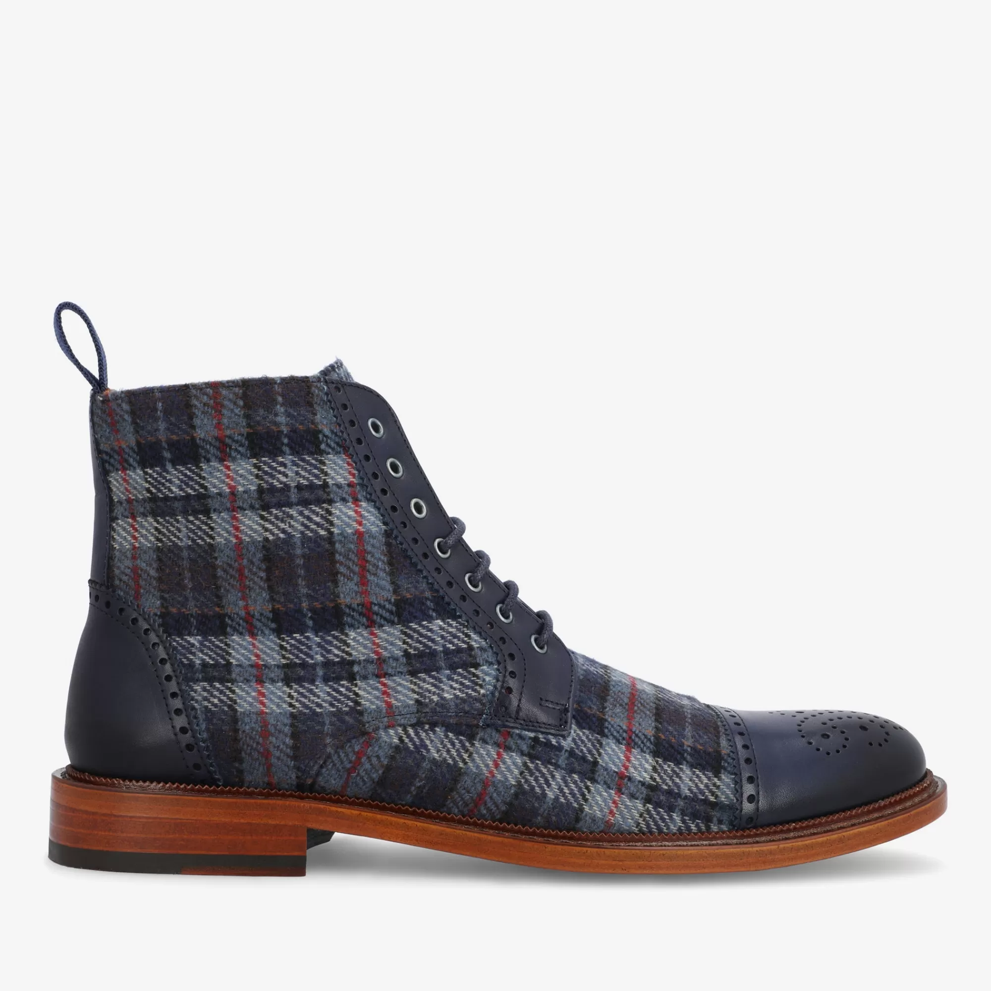 Fashion TAFT The Hamilton Boot In Blue Plaid |