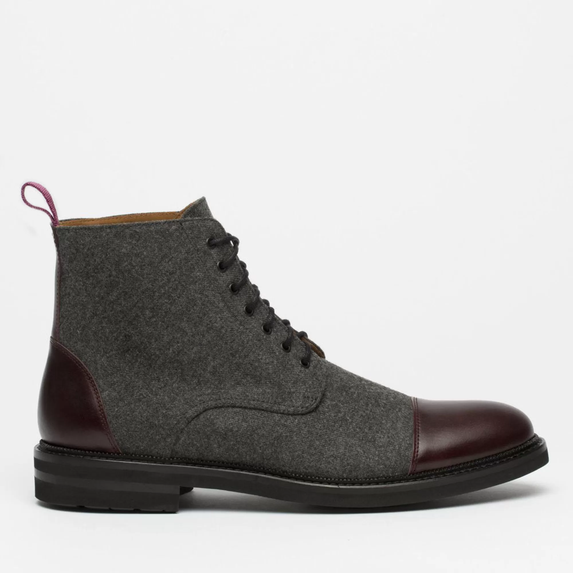 New TAFT The Jack Boot - Grey / Oxblood Leather |