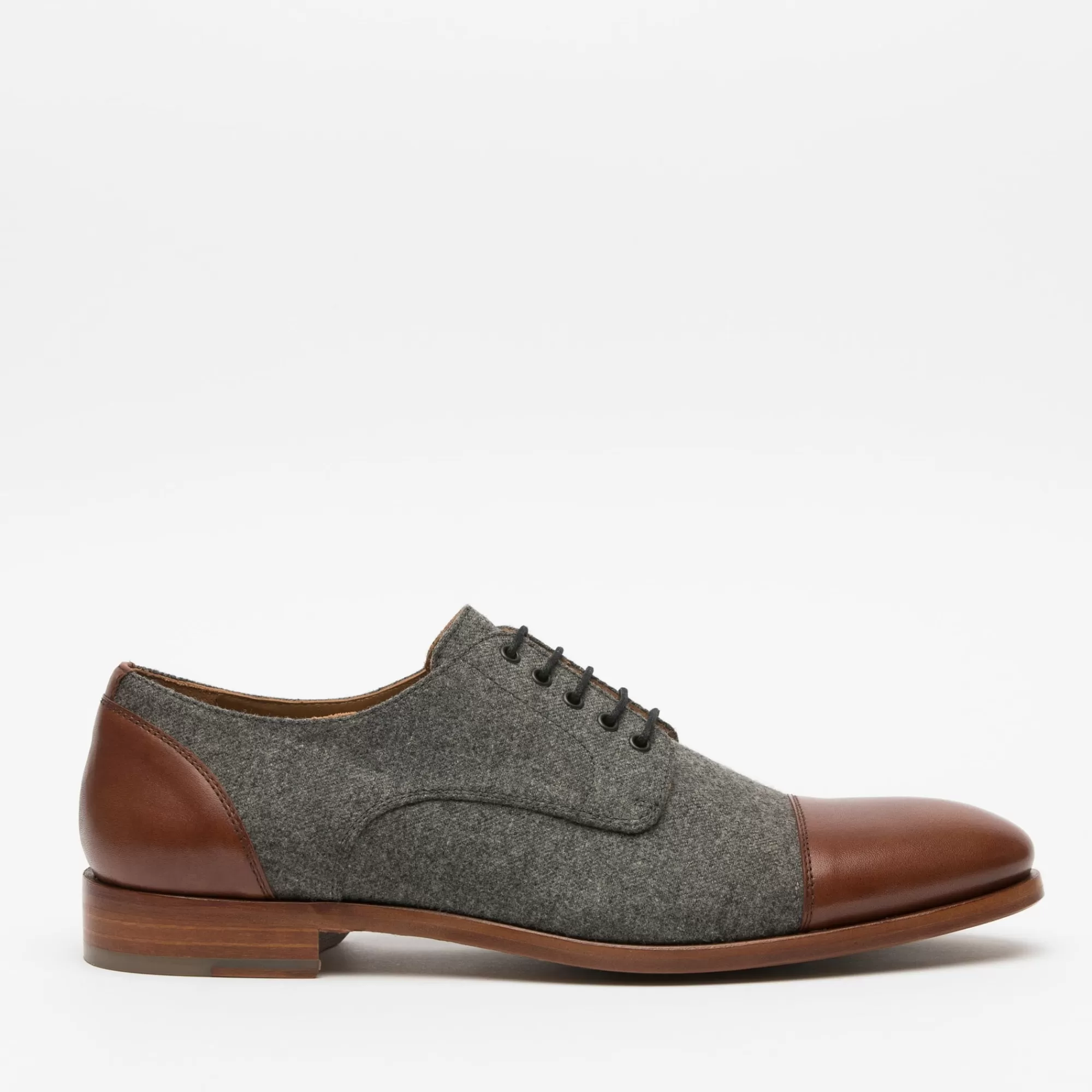 Shop TAFT The Jack Shoe - Grey/Brown Leather Shoes |