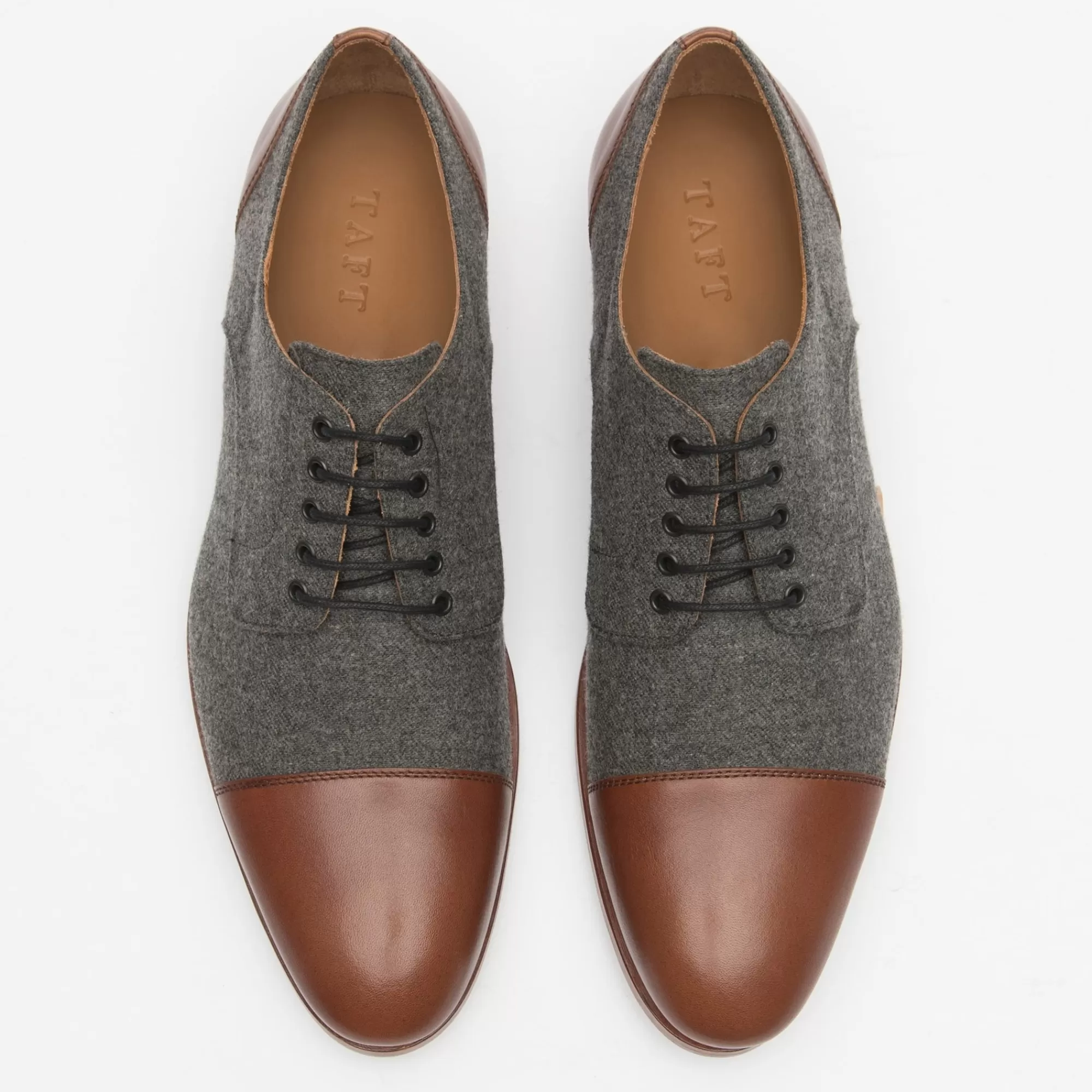 Shop TAFT The Jack Shoe - Grey/Brown Leather Shoes |