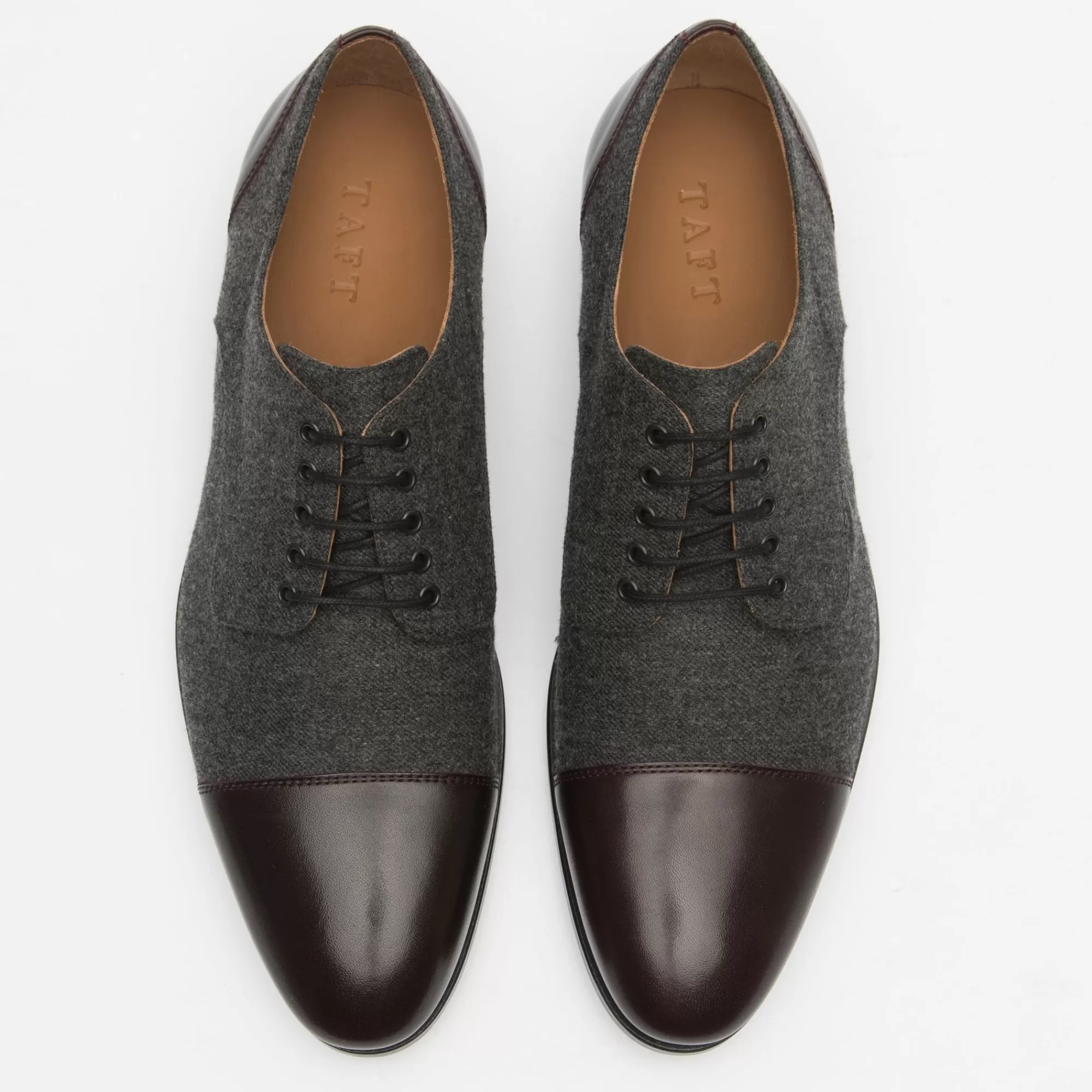 Best TAFT The Jack Shoe In Grey/Oxblood Leather |