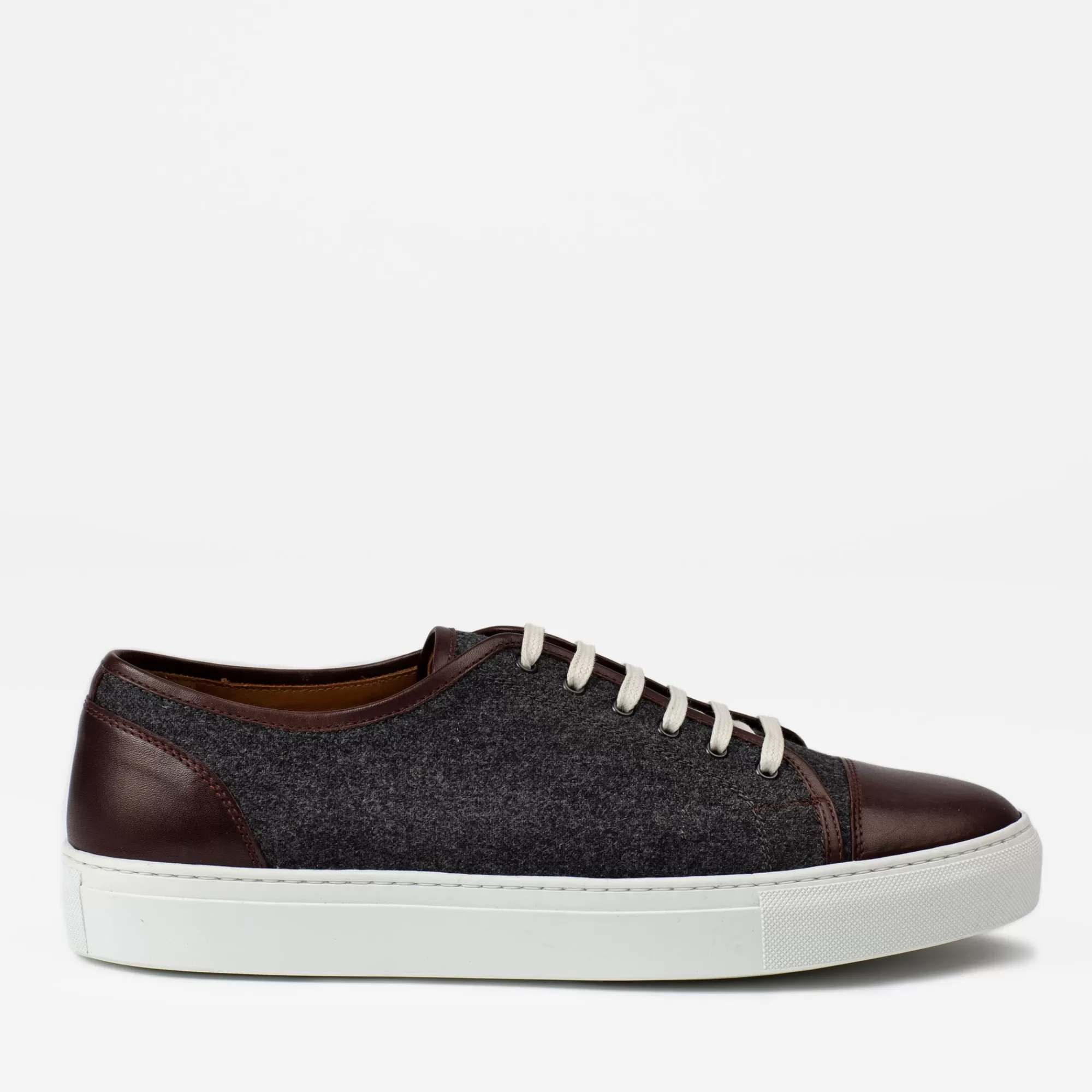 Store TAFT The Jack Sneaker In Grey/Oxblood - Wool Sneakers |