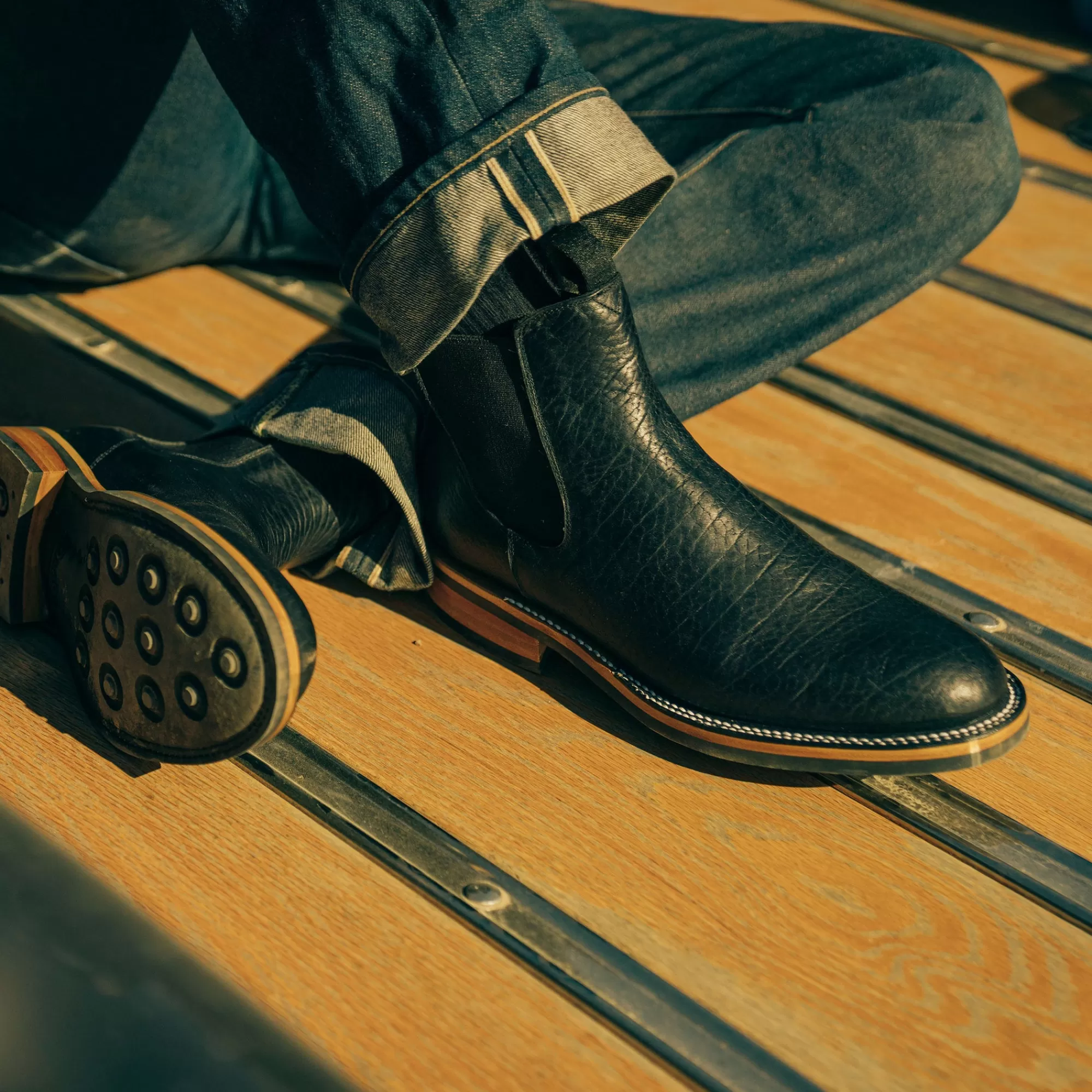 Online TAFT The Legion Boot In Black Bison Leather |