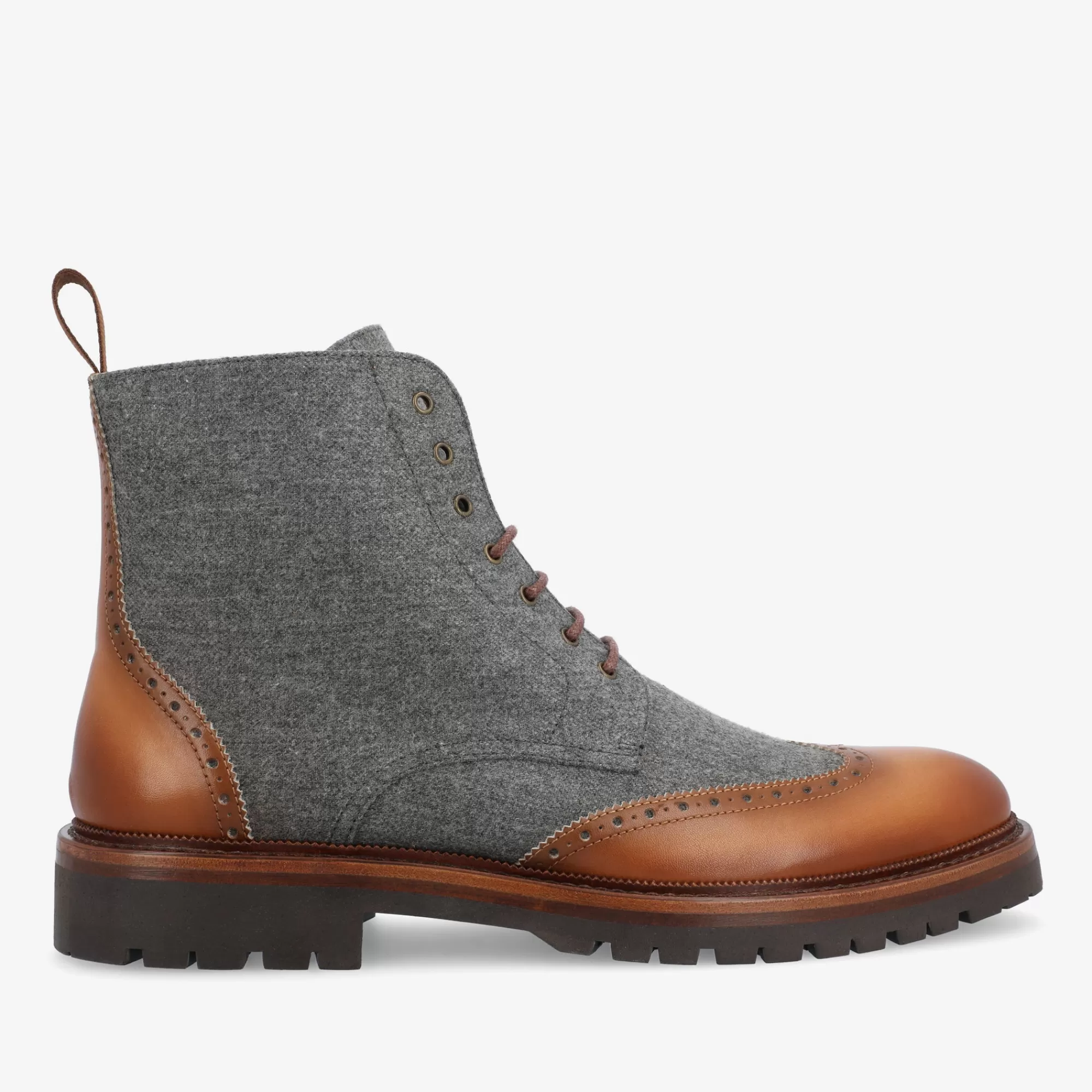 Store TAFT The Livingston Boot In Grey/Brown Wool Boots |