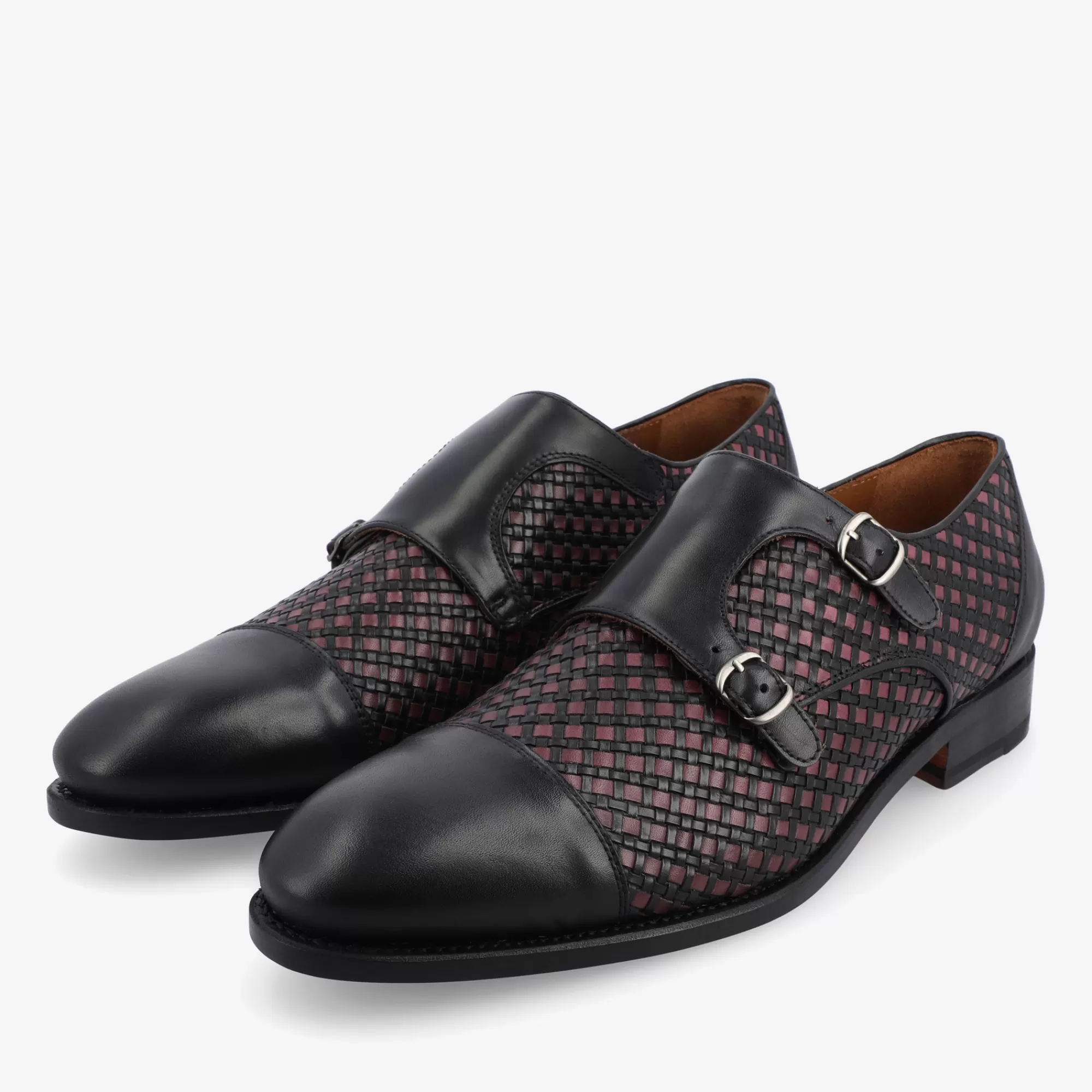 Cheap TAFT The Lucca Double Monk Strap Shoe In Black Woven |