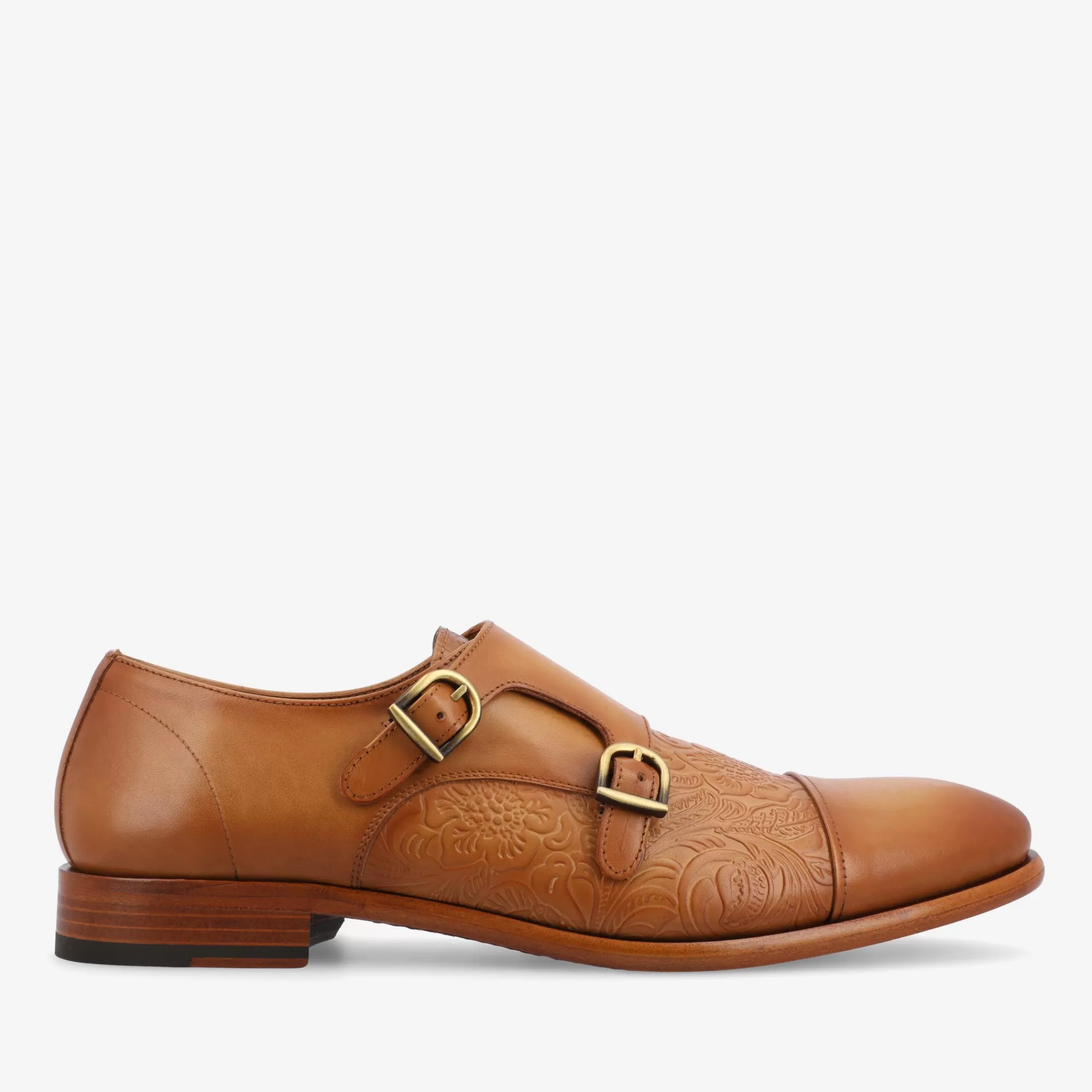Shop TAFT The Lucca Double Monk Strap Shoe In Honey Floral |