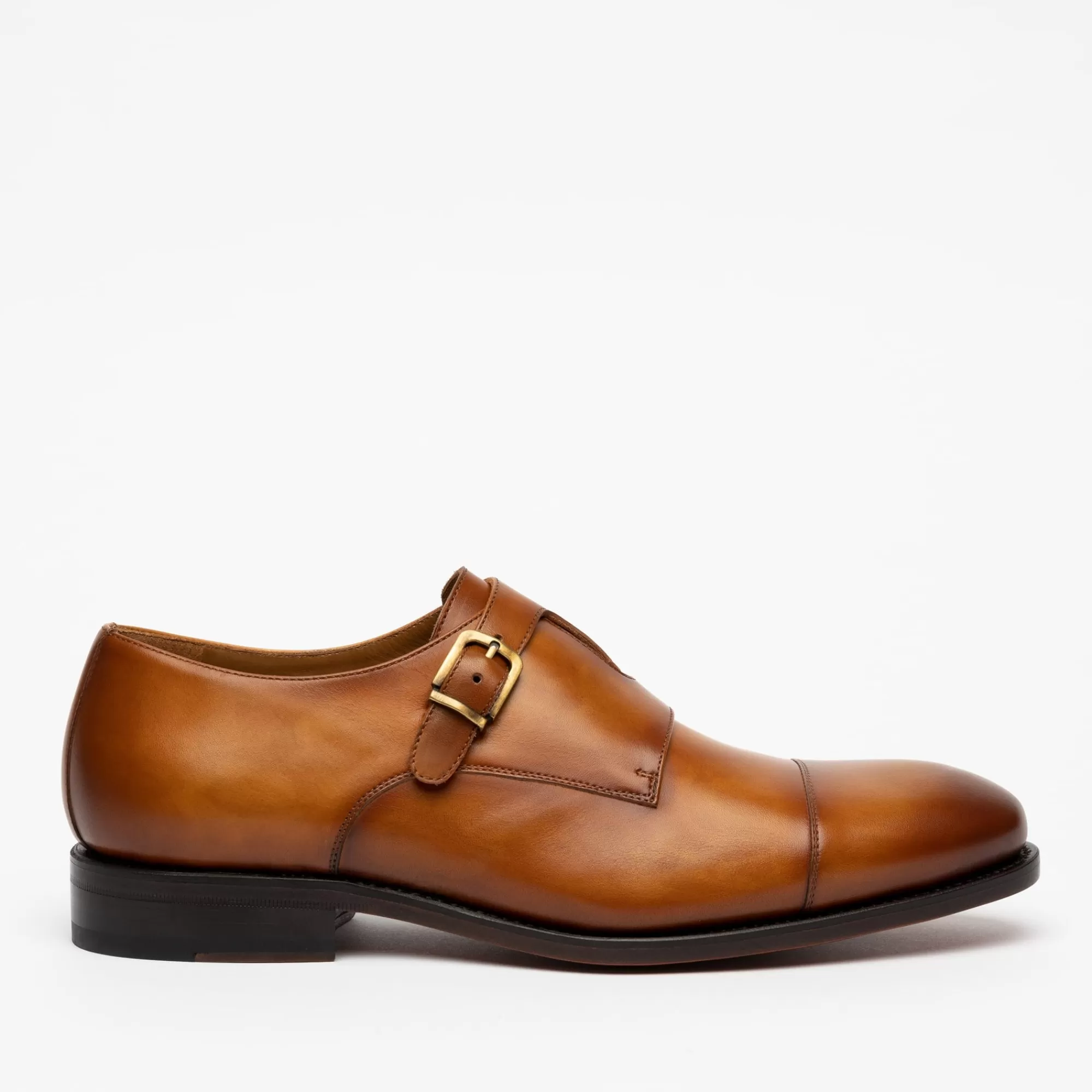 Clearance TAFT The Prince Shoe In Honey - Double Monk Strap |