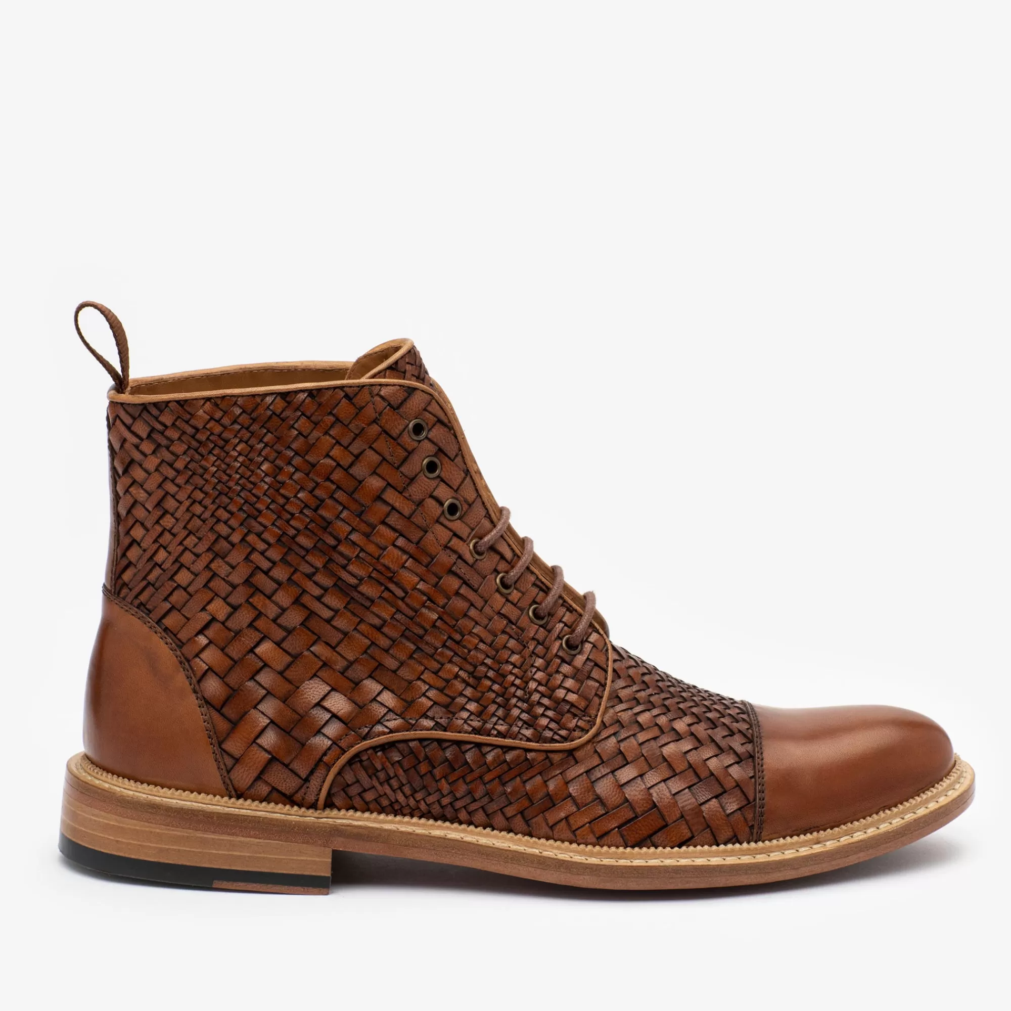 Best TAFT The Rome Boot In Woven - Leather Boots |