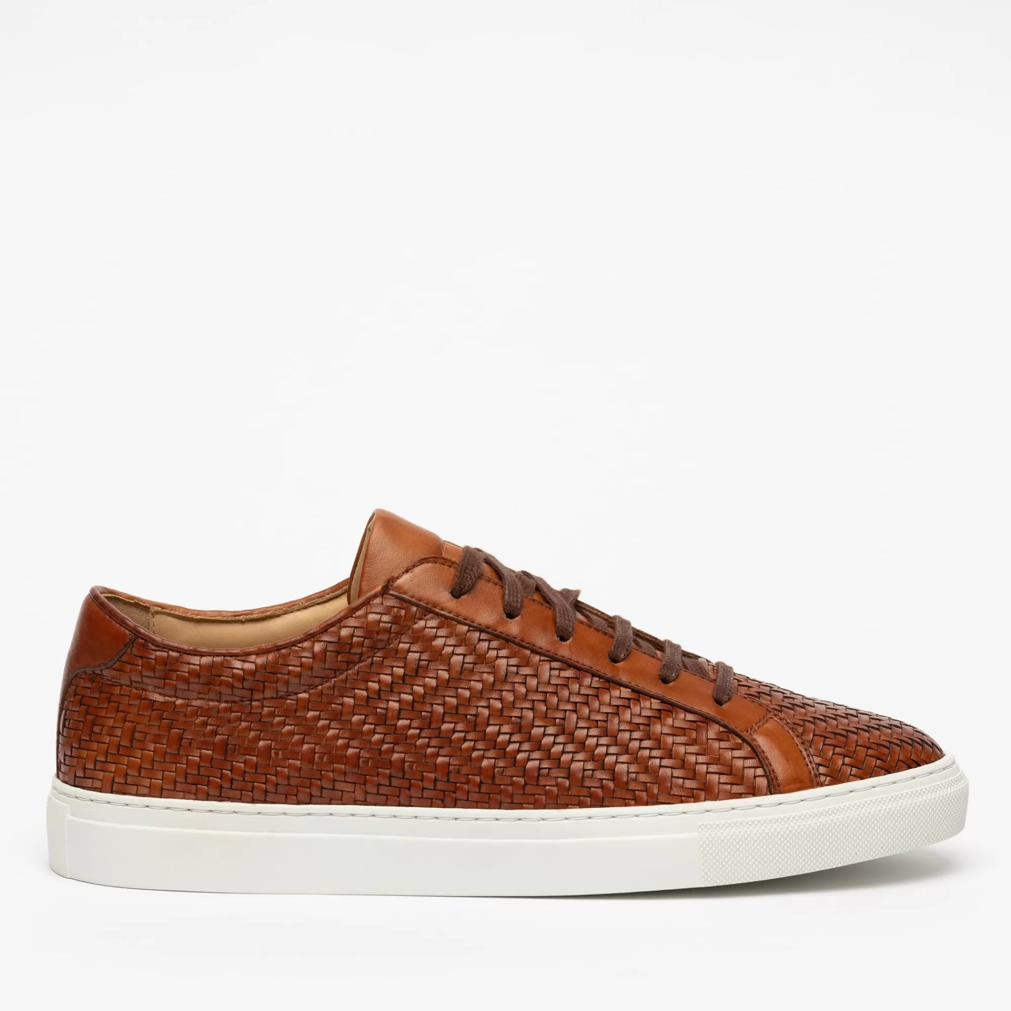 Store TAFT The Sneaker In Woven Brown Leather |